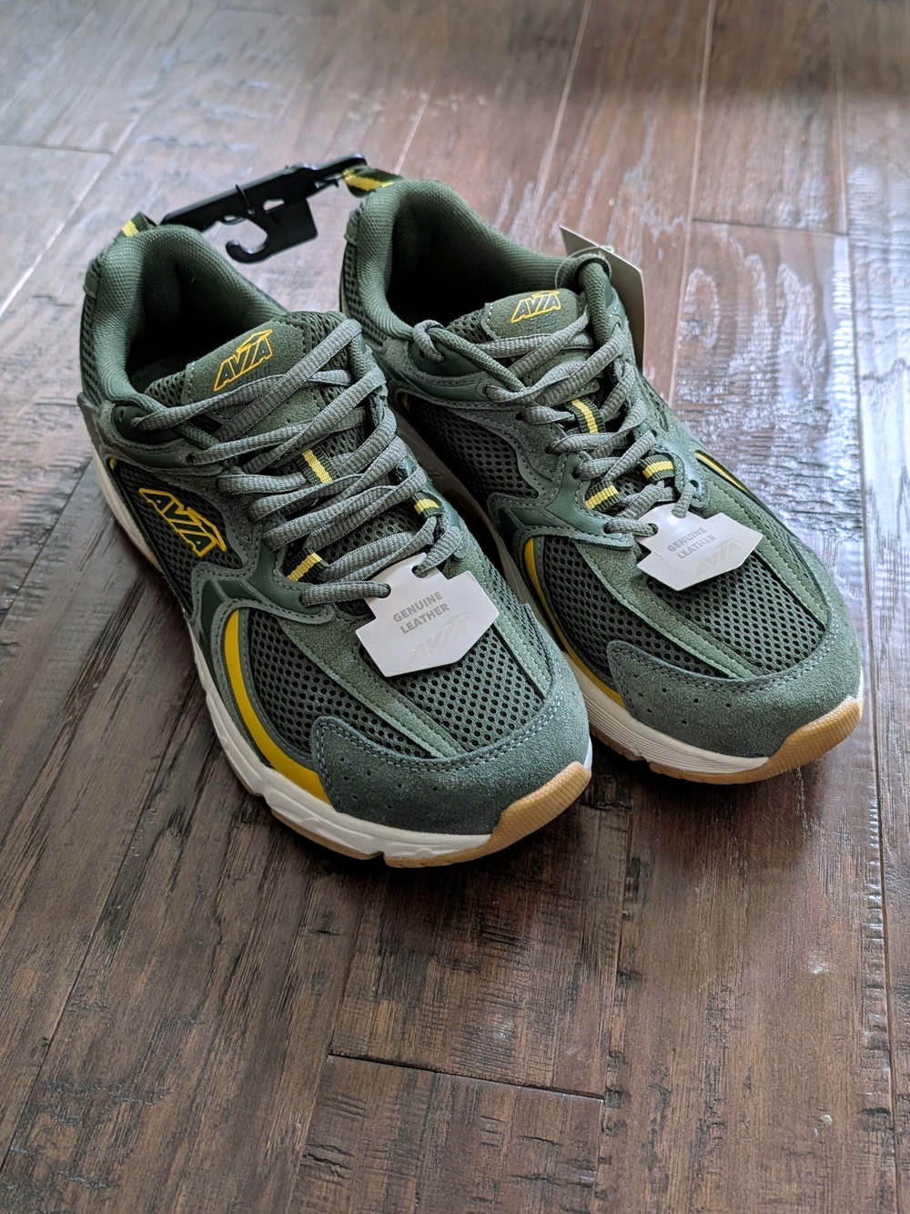 Avia Men's 5000 Athletic Performance Running Shoes Leather Olive Green Size 9